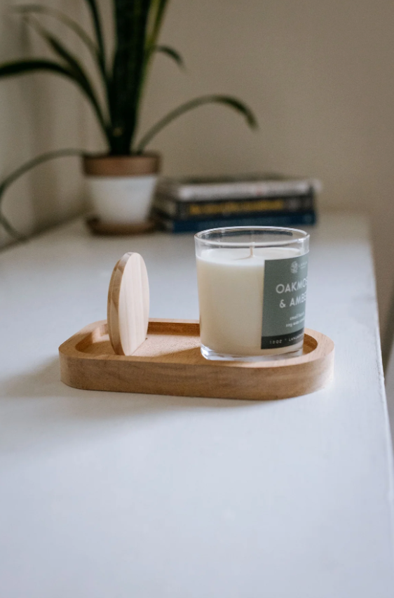 Candle Holder w/ Built in Lid Holder
